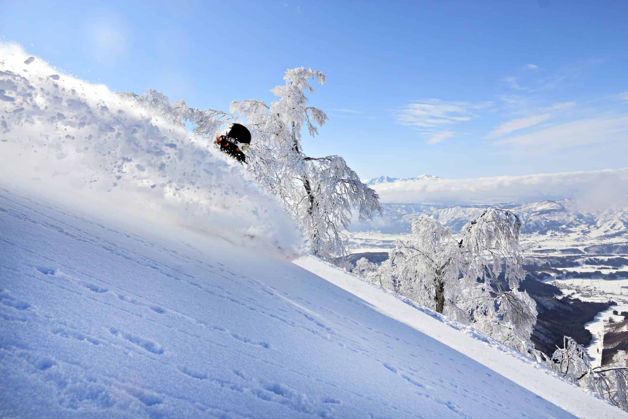 Regular snowfalls are punctuated with bluebird powder days. Photo: Nozawa Onsen.